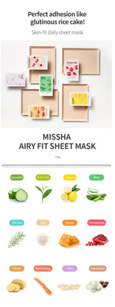 Missha - Airy Fit Sheet Mask 25 ml - Sando Skin