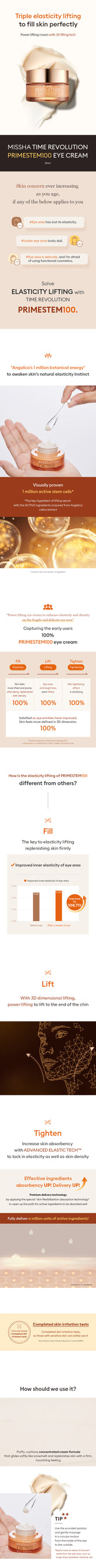 MISSHA - Time Revolution Primestem 100 Eye Cream 25ml - Sando Skin