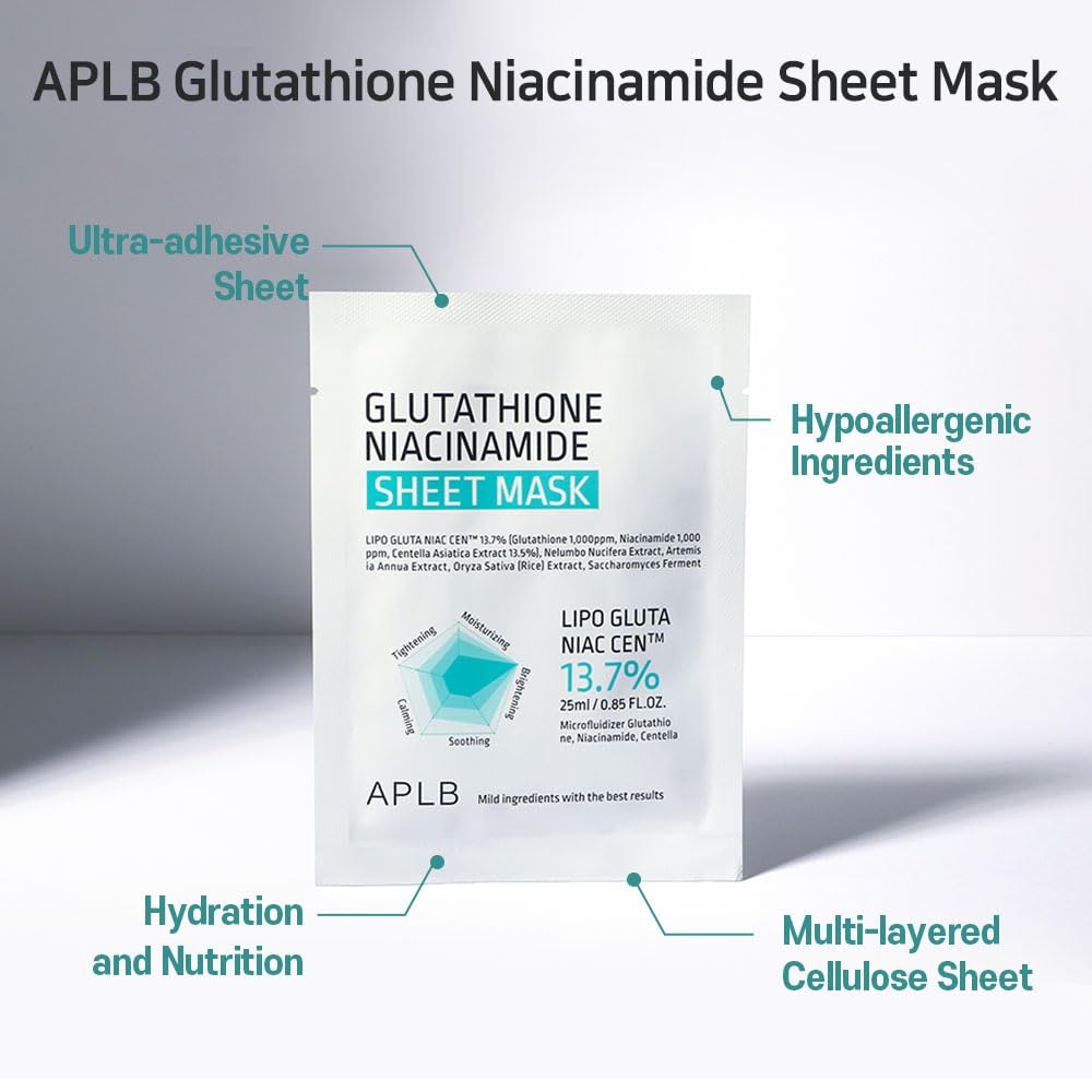 Aplb Glutathione Niacinamide Sheet Mask 20 ml - Sando Skin