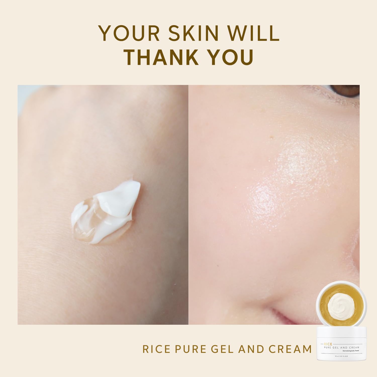 Thank You Farmer Rice Pure Gel and Cream 80ml - Sando Skin