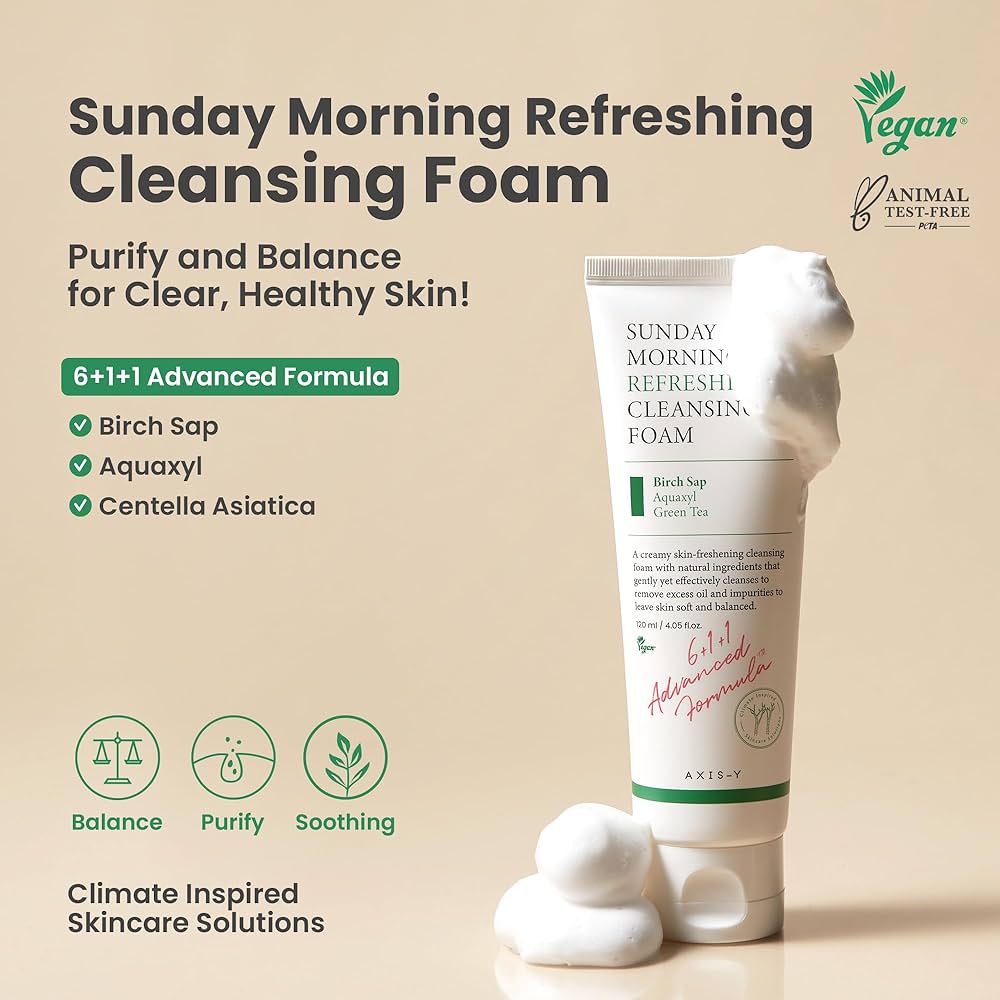 Axis-Y Sunday Morning Refreshing Cleansing Foam 120 ml - Sando Skin