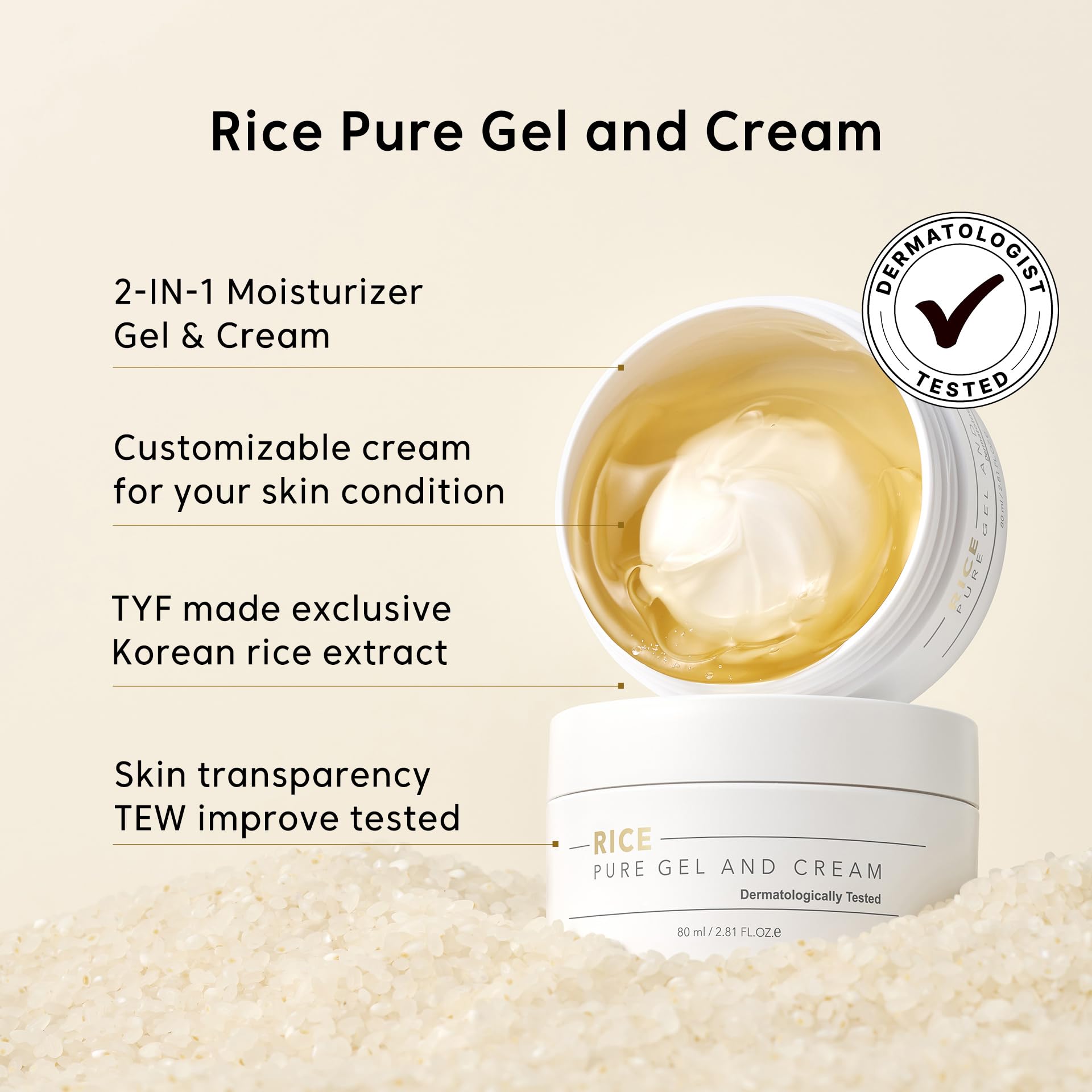 Thank You Farmer Rice Pure Gel and Cream 80ml - Sando Skin