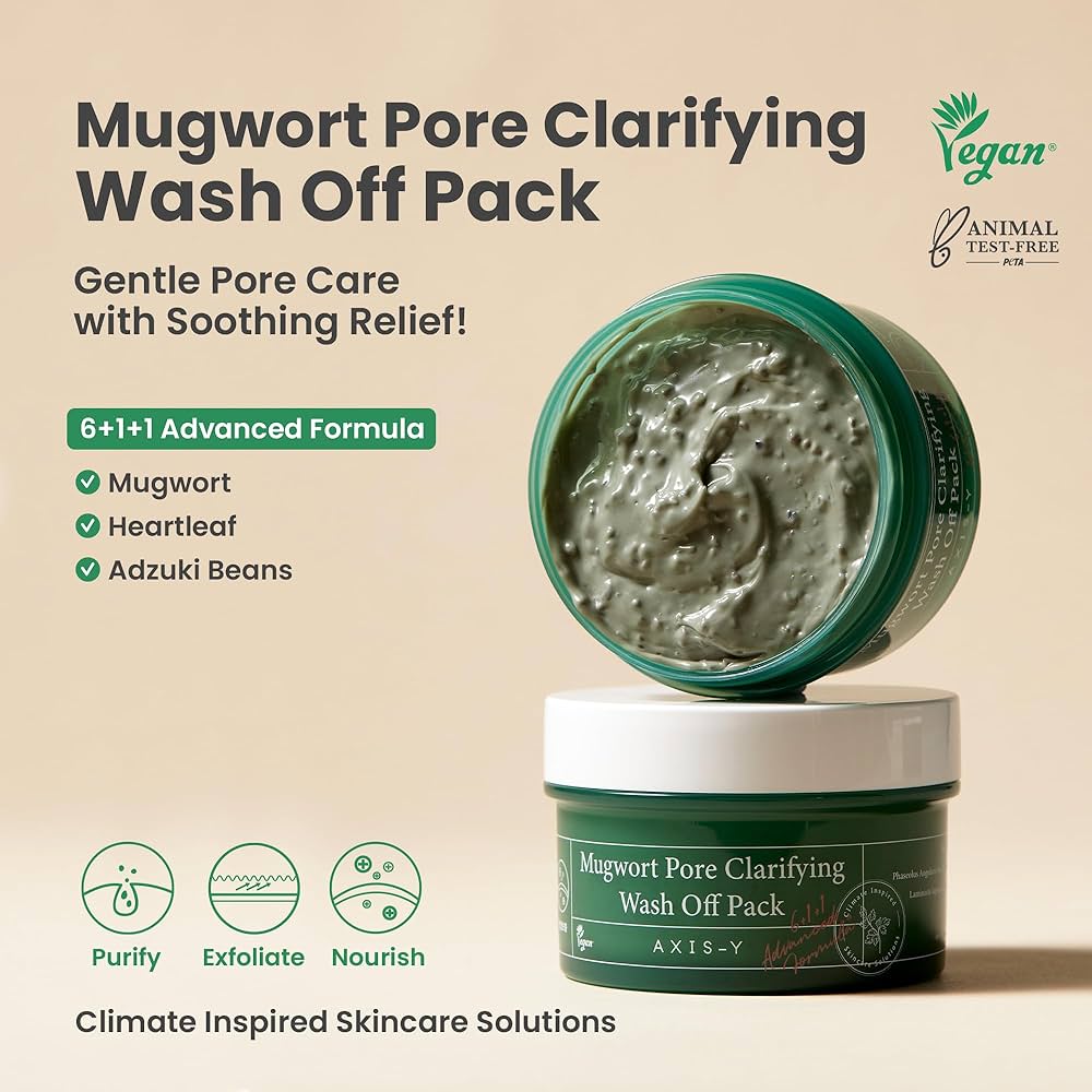 Axis-Y Mugwort Pore Clarifying Wash Off Pack 100 ml - Sando Skin