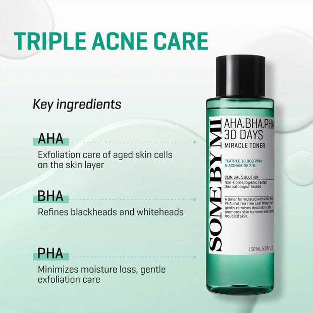 SOME BY MI AHA BHA PHA 30 Days Miracle Toner 150ml - Sando Skin