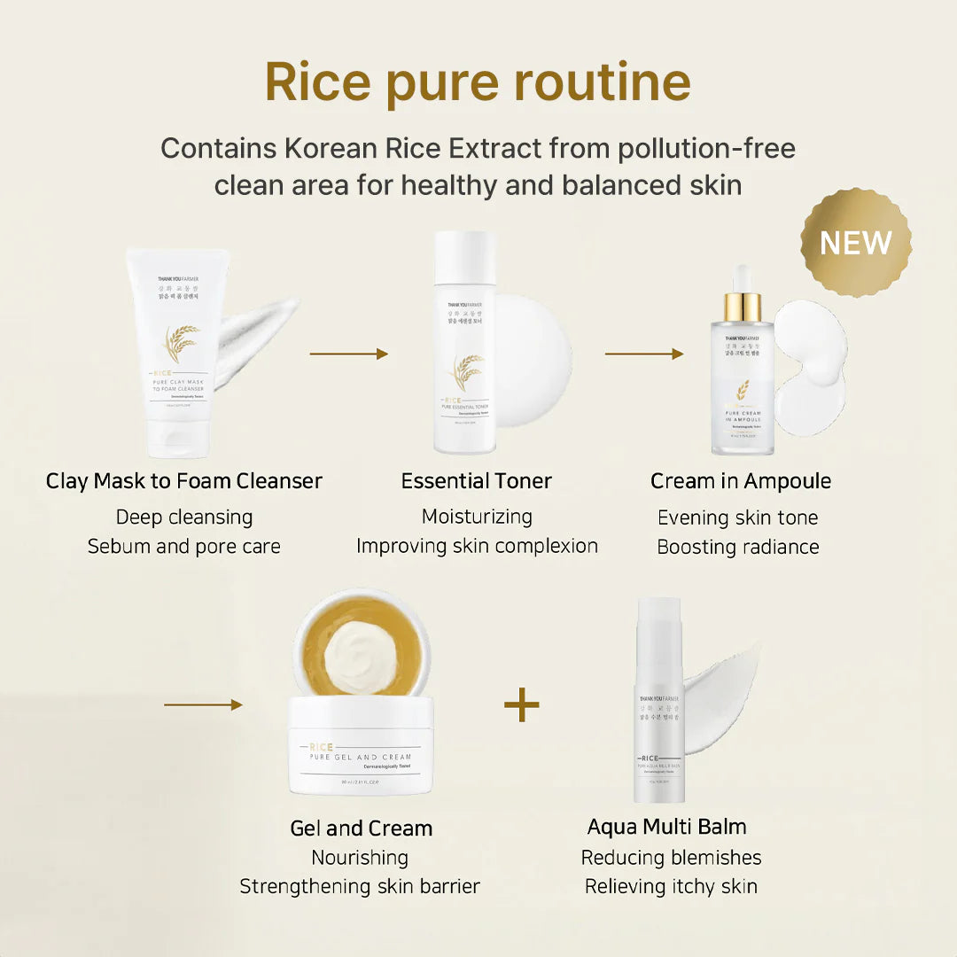 Thank You Farmer Rice Pure Cream In Ampoule 50ml - Sando Skin