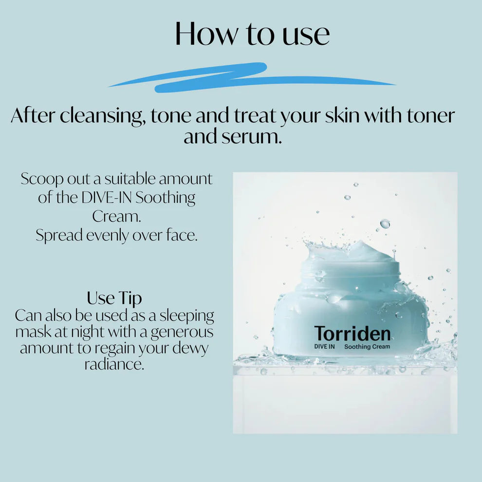 Torriden DIVE-IN Low Molecular Hyaluronic Acid Cream - Sando Skin