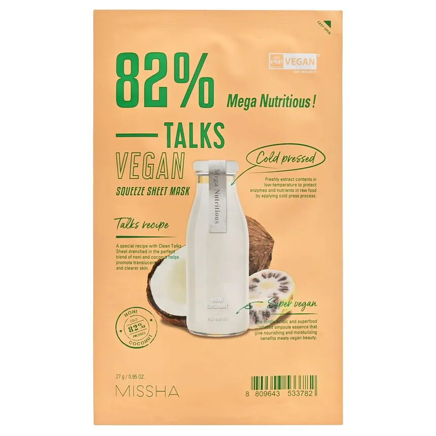 MISSHA - Talks Vegan Squeeze Sheet Mask 27ml - Sando Skin