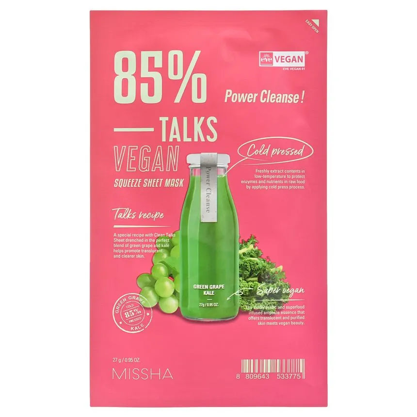 MISSHA - Talks Vegan Squeeze Sheet Mask 27ml - Sando Skin