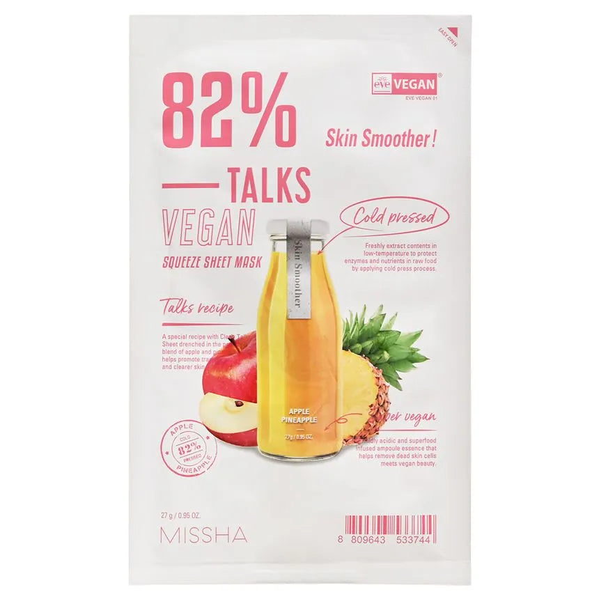 MISSHA - Talks Vegan Squeeze Sheet Mask 27ml - Sando Skin
