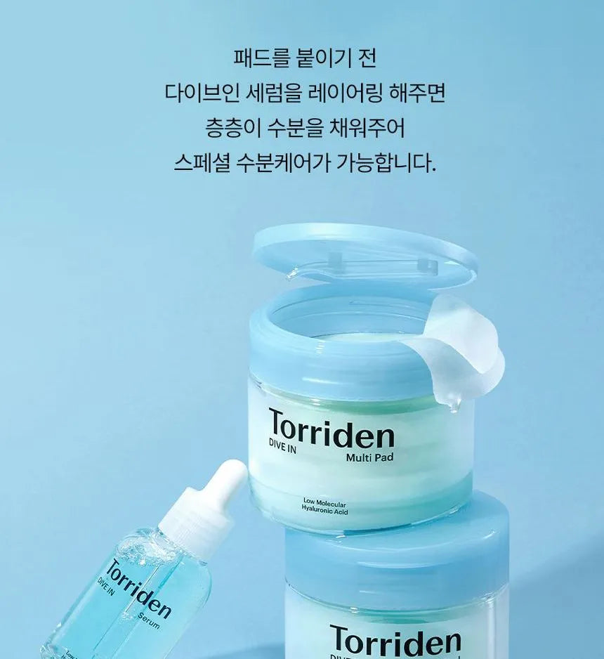 Torriden DIVE-IN Low Molecule Hyaluronic Acid Multi Pad (80 Sheets) 160ml - Sando Skin