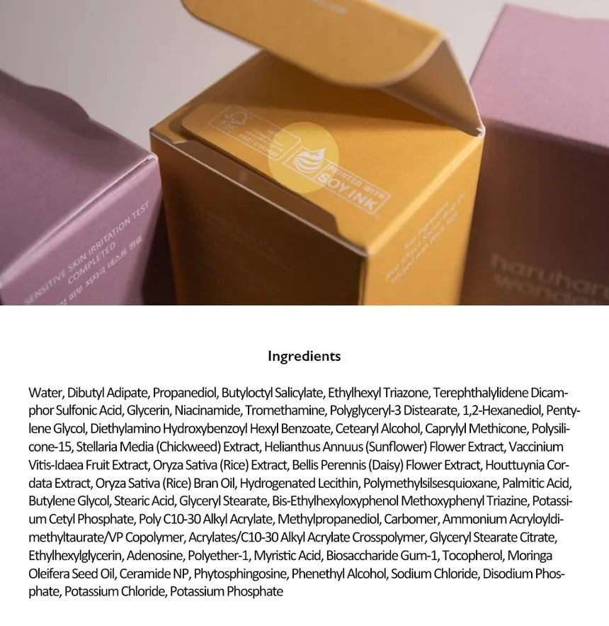 Haruharu Wonder Black Rice Moisture Airyfit Daily Sunscreen Spf50+ Pa++++ 50 ml - Sando Skin