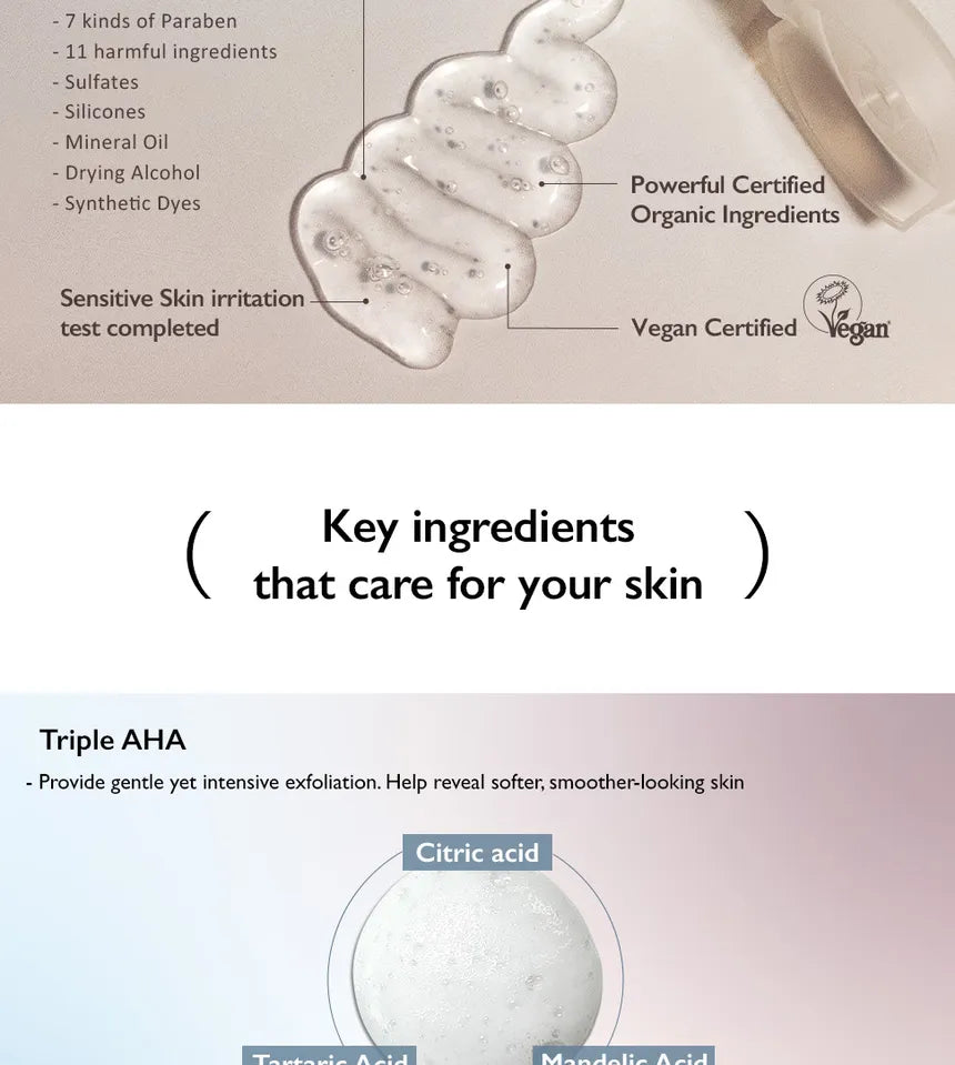 HaruHaru Wonder Black Rice Triple AHA Gentle Cleansing Gel (unscented) 100ml - Sando Skin