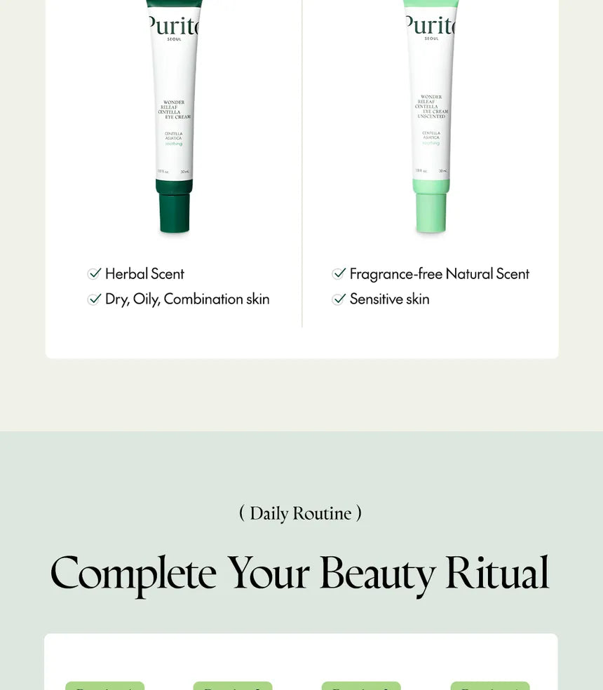 Purito SEOUL Wonder Releaf Centella Eye Cream 30ml - Sando Skin