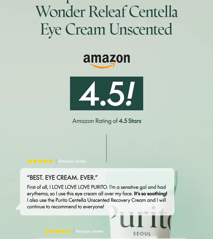 Purito Seoul Wonder Releaf Centella Eye Cream Unscented 30 ml - Sando Skin