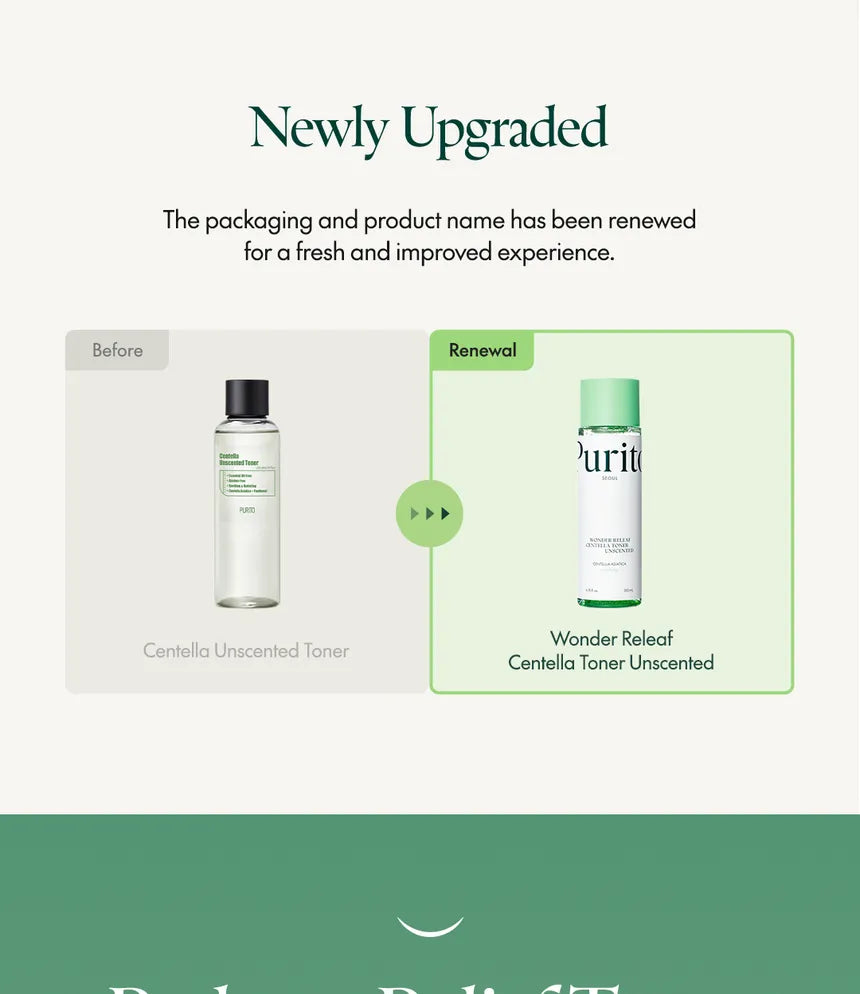 Purito Seoul Wonder Releaf Centella Toner Unscented 200 ml - Sando Skin