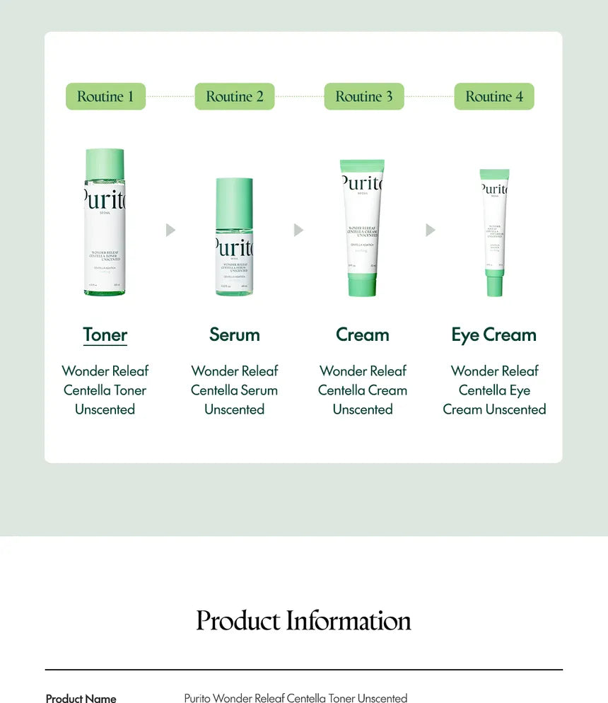 Purito Seoul Wonder Releaf Centella Toner Unscented 200 ml - Sando Skin