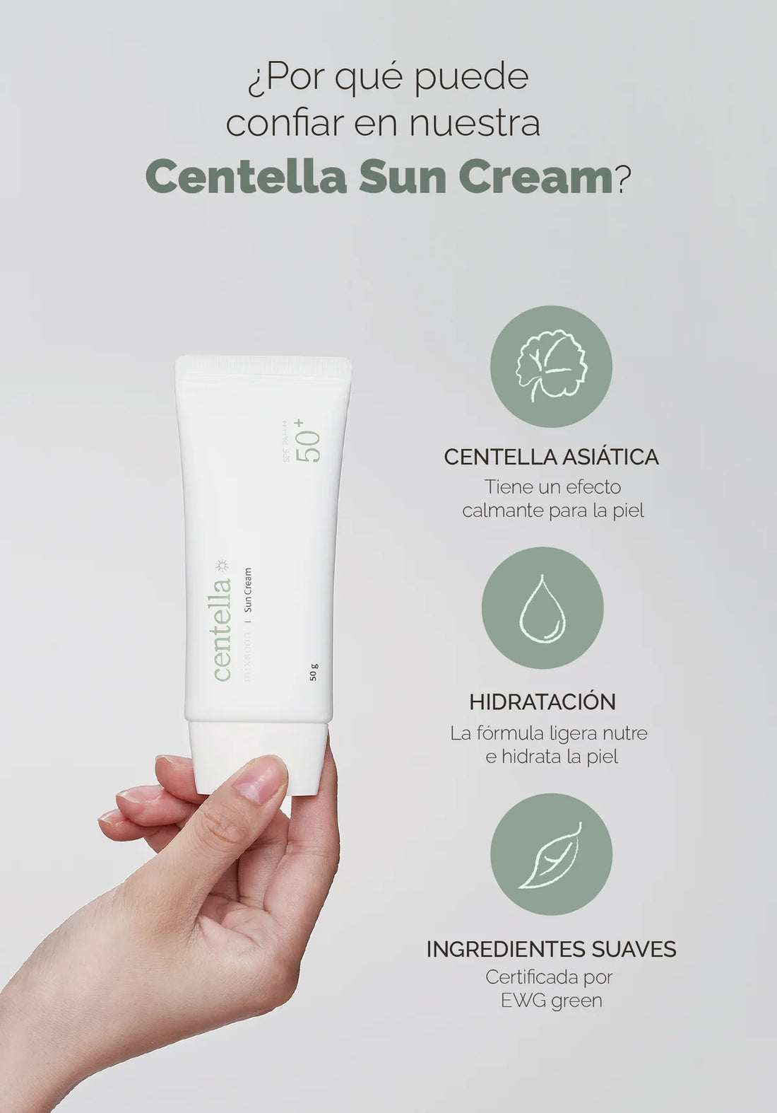 Mixsoon Centella Sun Cream 50g - Sando Skin