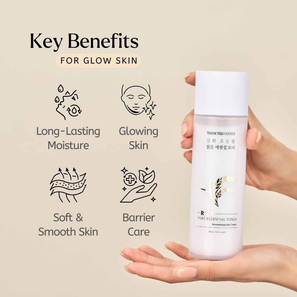 Thank You Farmer Rice Pure Essential Toner (200ml) - Sando Skin