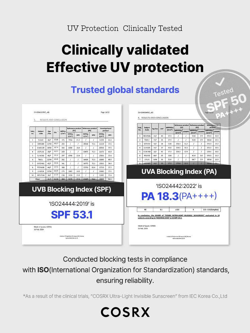 COSRX Ultra Light Invisible Sunscreen 50 ml - Sando Skin