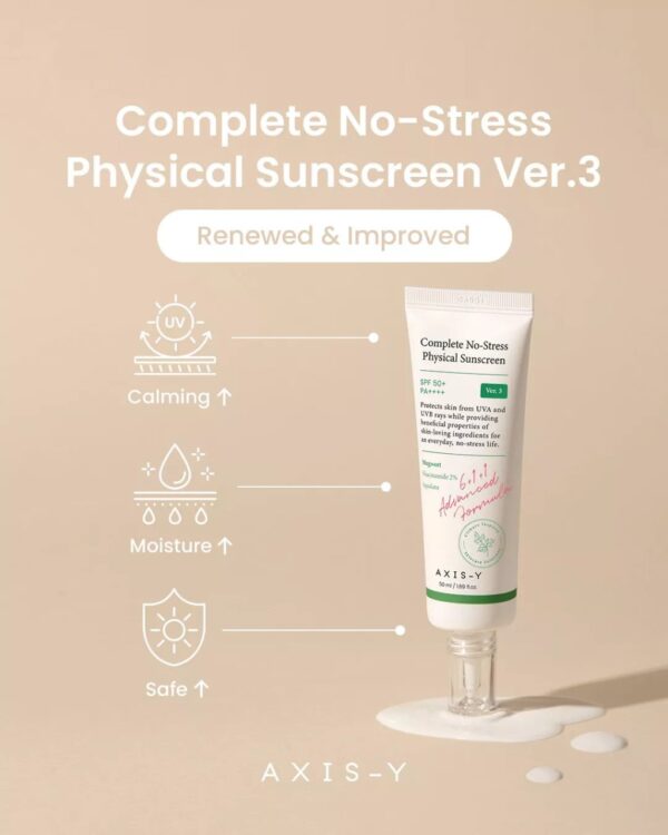 Axis-Y Complete No-Stress Physical Sunscreen 50 ml - Sando Skin