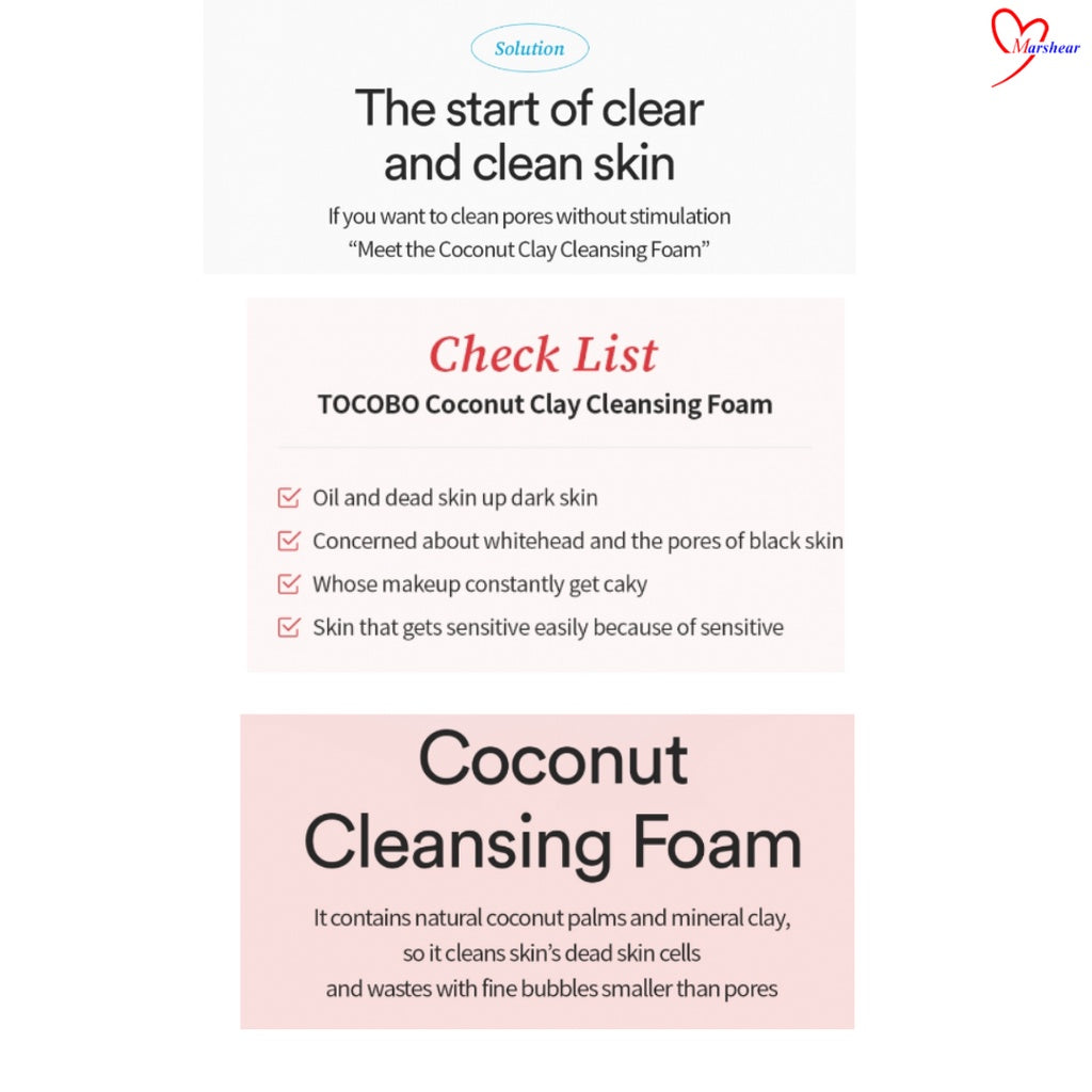 TOCOBO Coconut Clay Cleansing Foam 150ml - Sando Skin