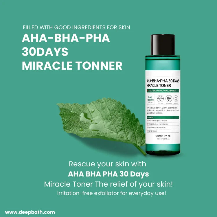 SOME BY MI AHA BHA PHA 30 Days Miracle Toner 150ml - Sando Skin