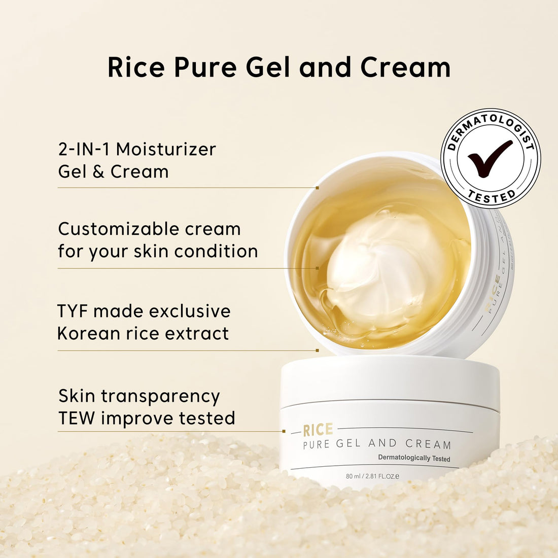 Thank You Farmer Rice Pure Gel and Cream 80ml - Sando Skin
