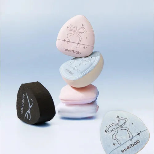 Everbab - Bow Series Pink Bow Mini Finger Puff Set - Sando Skin
