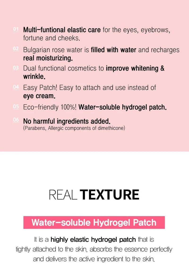Heimish Bulgarian Rose Water Hydrogel Eye Patch [New version: 60pcs] - Sando Skin